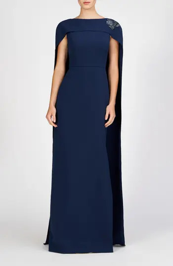 Kay Unger Alexandria Cape Sleeve Gown | Nordstrom | Nordstrom