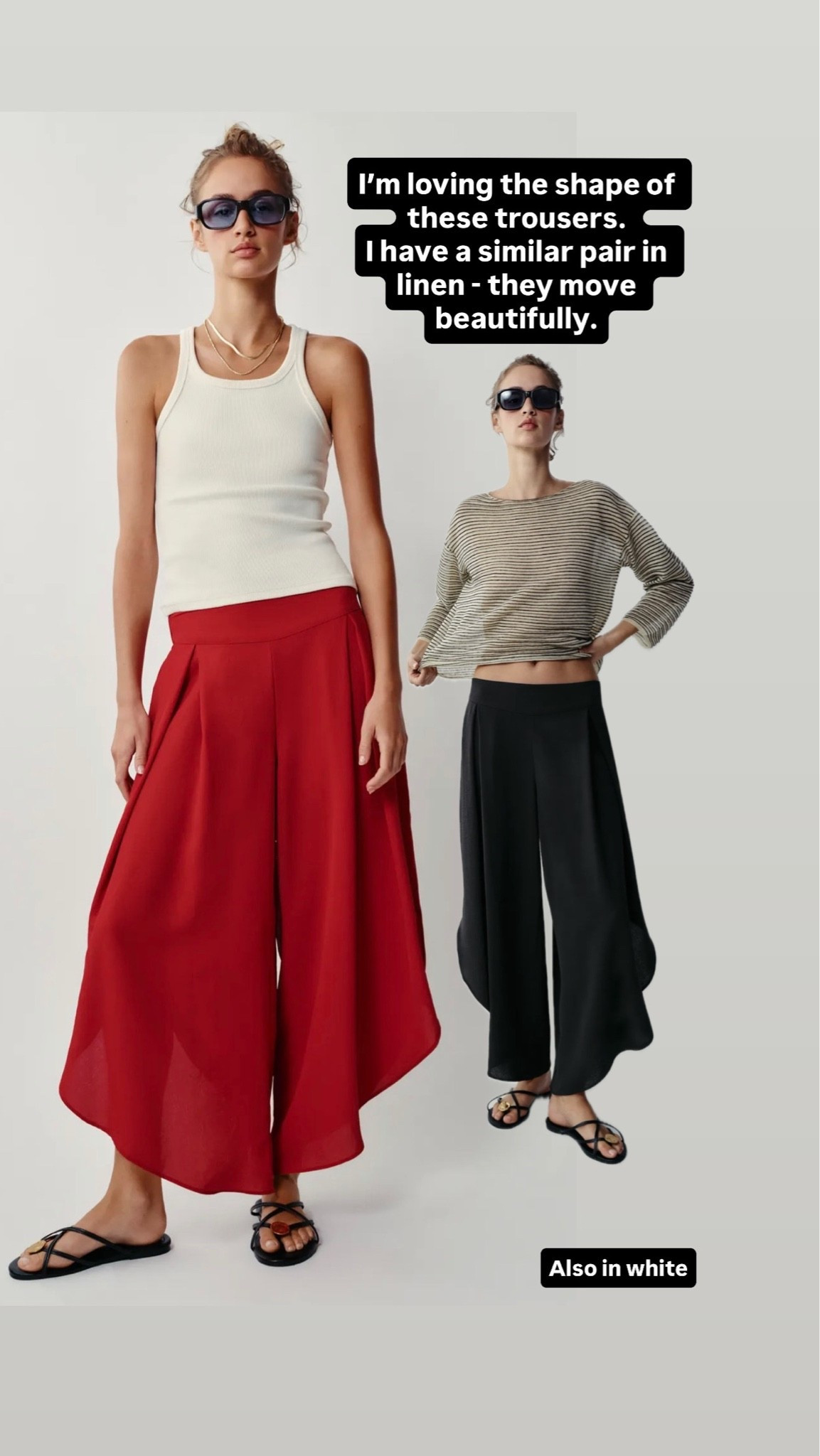 These vented trousers are a fabulous shape and move beautifully. Available in red, black and white x

#LTKsummer #LTKstyletip