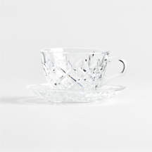 Hatch 6-oz. Glass Mug with Saucer + Reviews | Crate & Barrel | Crate & Barrel