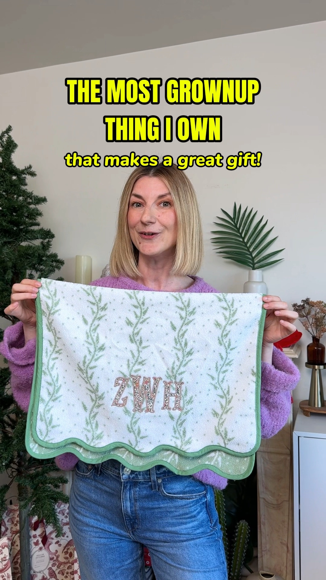 Custom plush scalloped edge towels with monograms and the monograms are appliqué with Libery Londn fabric 🙌 These personalized towels must be the most grownup thing I own! So fun! And a perfect holiday gift!  

#LTKHome #LTKHoliday