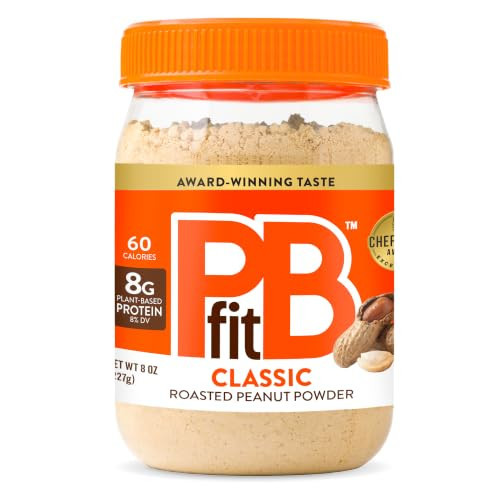 PBfit 8 Ounce Classic Peanut Butter Powder, Powdered Peanut Butter Spread From Real Roasted Peanuts, 8g of Protein 8% DV, Gluten-Free, 60 calories, 87% less fat (Pack of 1) | Amazon (US)