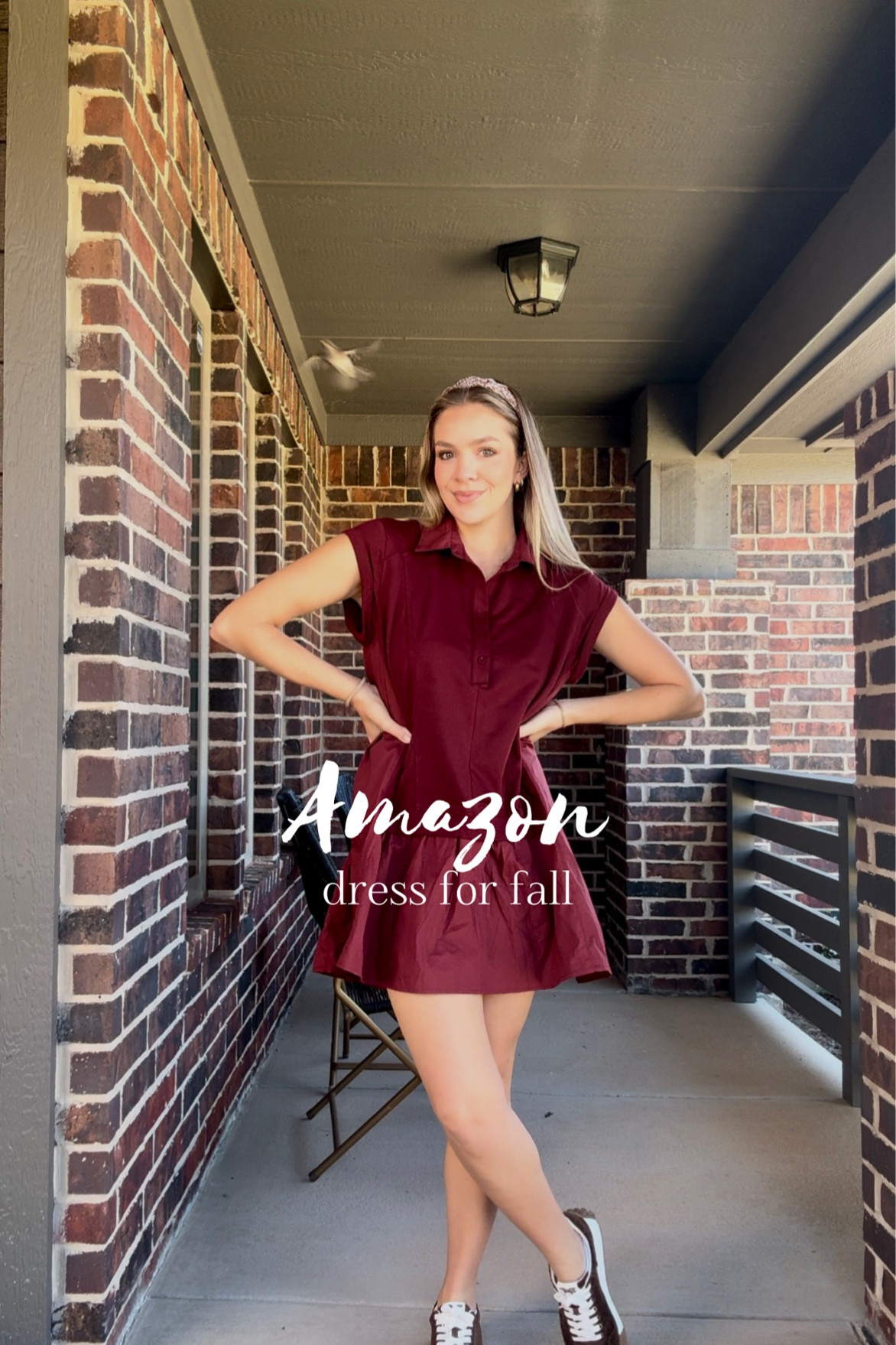 Perfect little dress for heading into fall and is nursing friendly too! I don’t remember where my headband is from but I found and added something similar.

Wearing size small in dress 
Shoes are tts

#LTKSeasonal