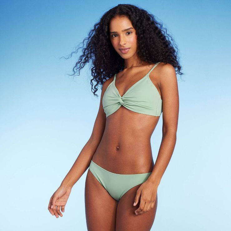 Women's Bralette Twist Bikini Top - Shade & Shore™ Green | Target