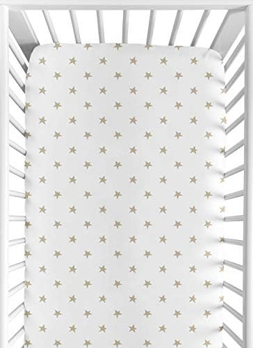 Amazon.com : Gold and White Star Baby or Toddler Fitted Crib Sheet for Celestial Collection by Sw... | Amazon (US)
