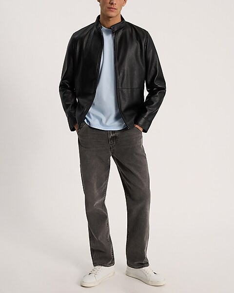 Faux Leather Racer Jacket | Express