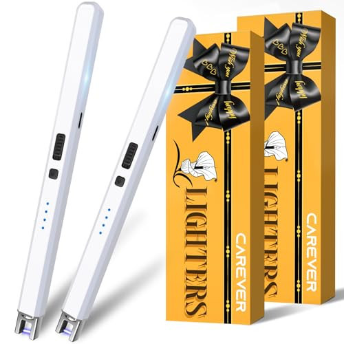 Electric Lighter for Candle USB Rechargeable - 2 Pack Stocking Stuffers for Women Men Mom Birthday Gifts, Upgraded Safety Lock Plasma Arc Lighter with LED Display Flameless Lighter for Grill Cooking | Amazon (US)
