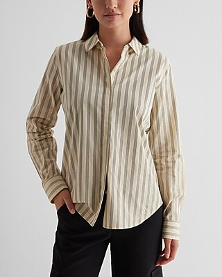 Striped Slim Portofino Shirt | Express