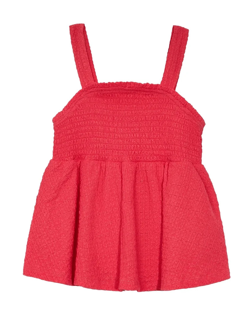 Wonder Nation Girls Smocked Tank, Sizes 4-18 & Plus | Walmart (US)