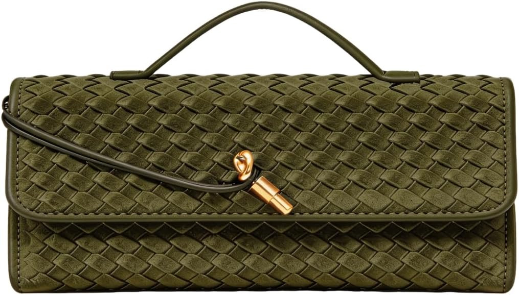 JYG Suede Woven Handbag for Women Trendy Evening Shoulder Bag Casual Clutch Purse Crossbody Satchel with Metal Buckle 2026 | Amazon (US)