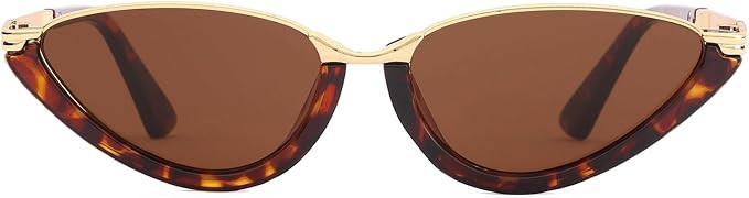 Retro Cat Eye Sunglasses for Women Trendy Gold Shades Vacation Fashion Accessories UV400 Protecti... | Amazon (US)