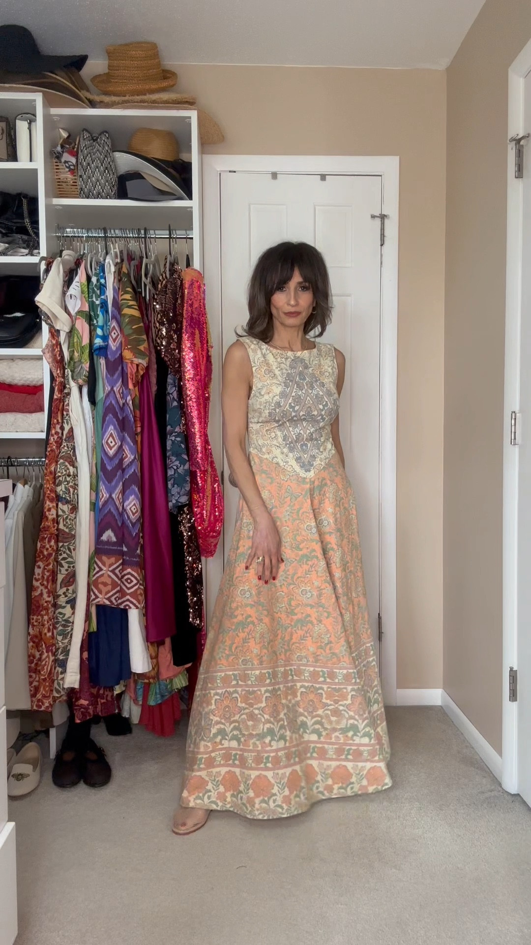 Linen maxi dress fits true to size. It has a bit of stretch.

The shoe also fits true to size.

I’m 5’5” for reference 

#LTKover40 #LTKstyletip #LTKfindsunder100