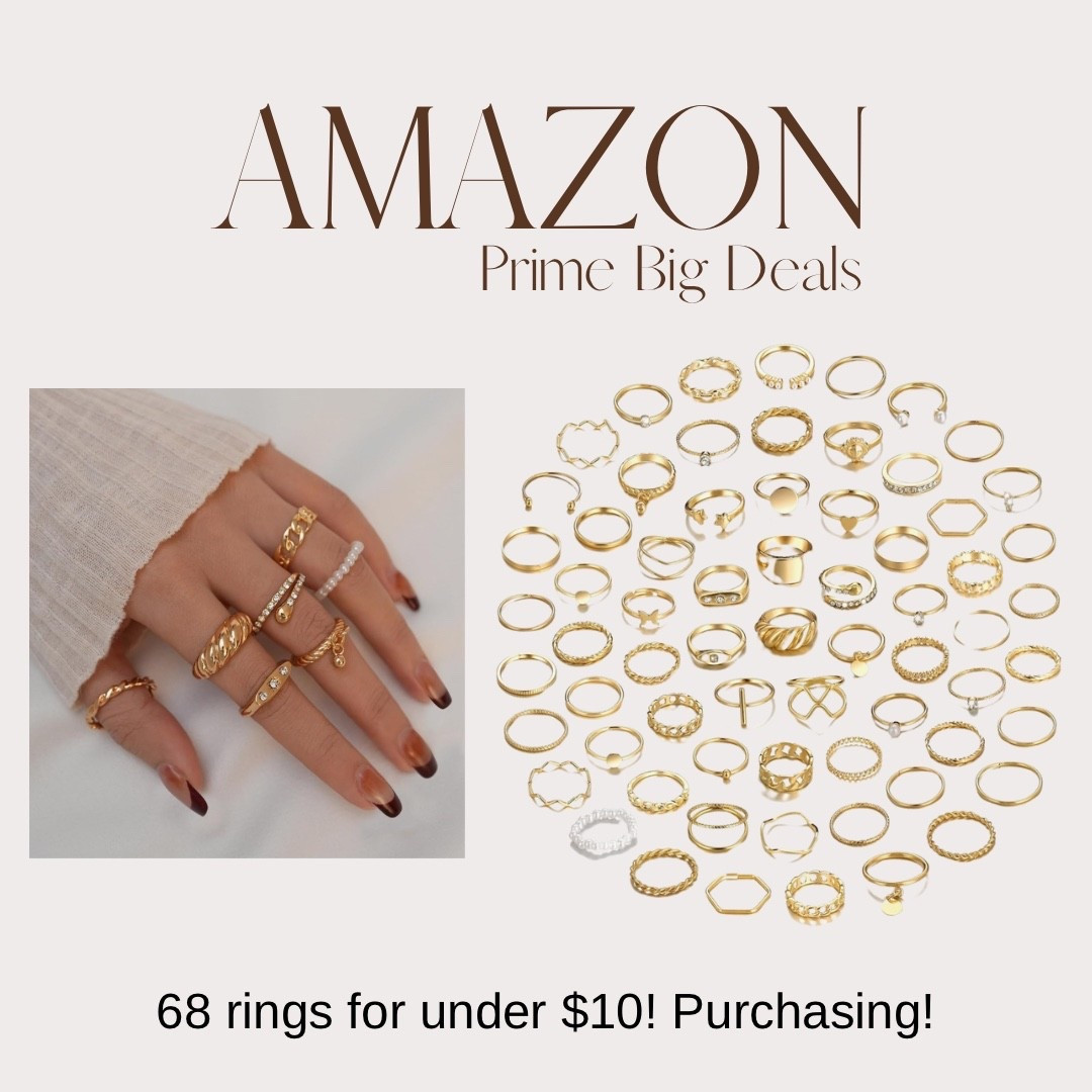 68 rings for less than $10

Amazon prime day | prime day deals | prime deals | jewelry | gifts for her | Women’s fashion | Fall outfit | fall fashion | fall outfit ideas | fall dress | target circle week | target fashion | amazing fashion | fall sweater | fall trends | fall trends 2025 | ballet flats | black flats | jeans | boots | fall family photos outfits |  amazon sweater | black boots | outfit idea | outfit inspo | outfit ideas | fall outfit ideas | fall outfit inspo | casual outfit | fall sweatshirt | brown sweater | fall sneakers | amazon fall | amazon fall outfit | amazon style | amazon fashion | fall dress | amazon dress | brown booties | fall bag | denim jacket | oversized jacket | oversized sweatshirt | fall jacket | fall style | women’s jeans | boots | booties | teacher outfits | fall outfits | fall fashion | fall style | fall trends | fall shoes | sweater dress | outfit ideas | booties | boots | jeans | leggings | date night | fall date night | fall wedding | fall dress | fall dresses | sweater dress | wedding guest | wedding guest dress | | family photos | fall wedding guest dress | fall wedding guest | fall skirt | jacket | shacket | fall jacket 

#LTKSaleAlert #LTKFindsUnder50 #LTKSeasonal