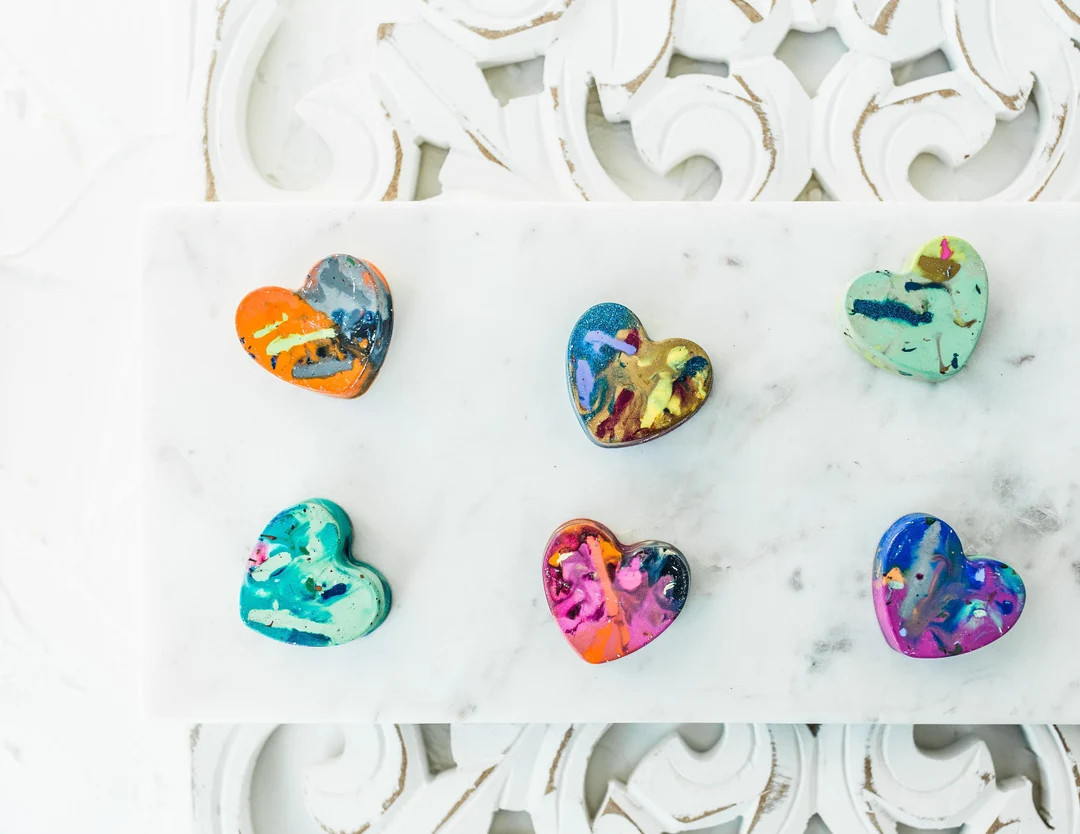 BULK Valentine Heart Favors for Class Valentines Kid's VALENTINE'S Day Mini Heart Crayons Crayons... | Etsy (US)