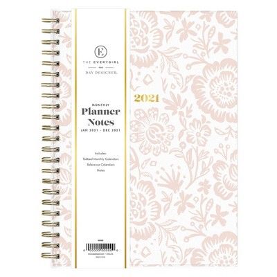 2021 Planner Notes 5.875" x 8.625" Frosted Plastic Monthly Wirebound Sadie - The Everygirl Planne... | Target