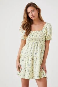 Ditsy Floral Smocked Babydoll Dress | Forever 21 (US)