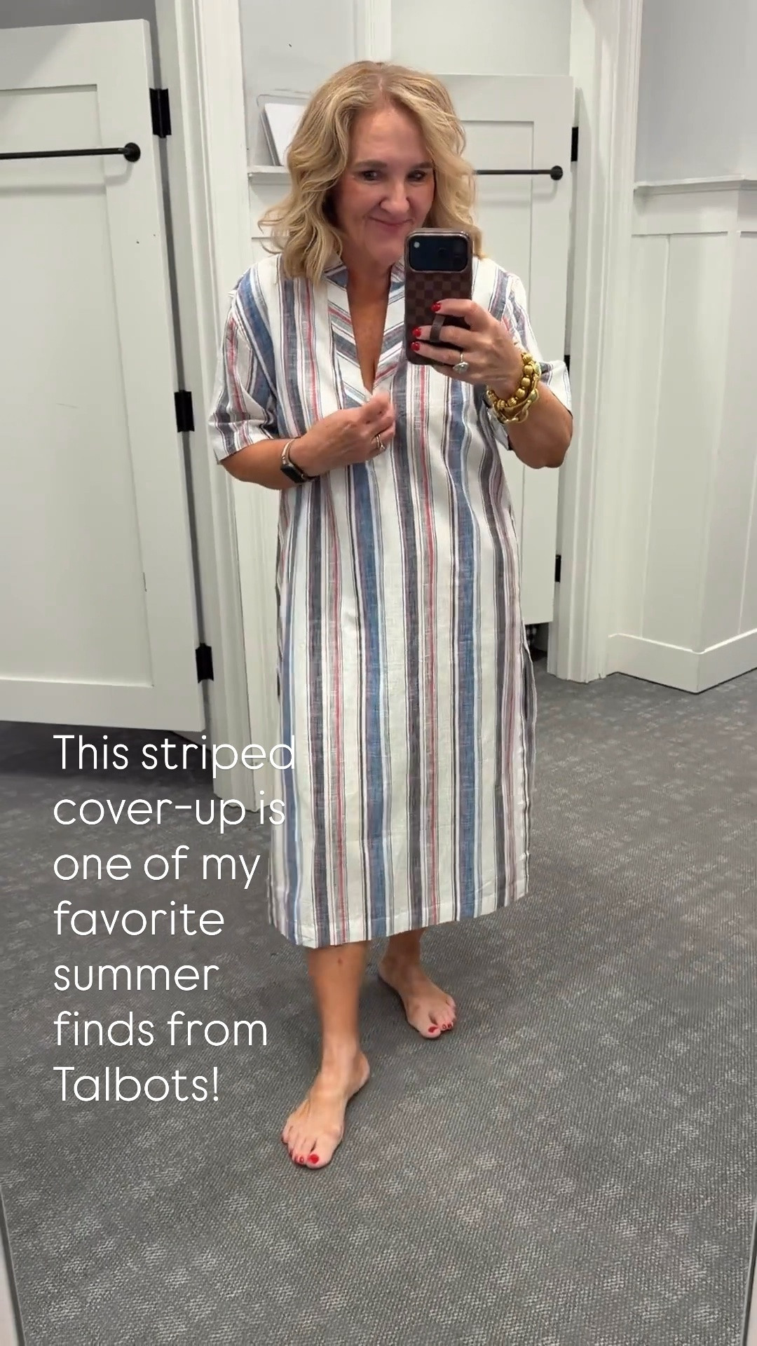 I originally hoped I could wear it as a dress, but the side slits are fairly high and the fabric is a bit sheer, so I definitely recommend it as a beach or pool cover-up. The best part? It’s on sale right now at Talbots!

💡 LTK MADE EASY
❤️ Heart = Support my posts!
🔖 Save = Get sale & restock alerts
📋 Lists = Keep favorites organized
📲 Share = Send lists and products to a friend. Hello, Christmas List!
💬 Comment = Ask me anything about sizing or fit. :-)

#LTKootd #LTKSwim #LTKSaleAlert