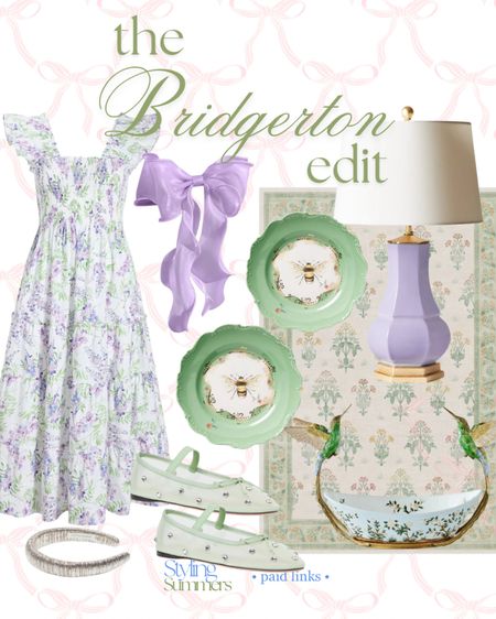 The bridgerton edit is here! All the pastels, florals, needs, and regency era goodness you can find! 

Dress, lamp, rug, plates, shoes, headband, sale, ribbon 

#LTKSeasonal #LTKFindsUnder100 #LTKHome