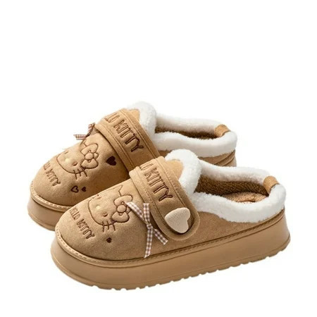 Women's Hello Kitty Slippers Suede Fuzzy, Slip-On Slippers Anti-Slip Thick Sole Fleece Warm Halloween Christmas Birthday Gift for Daughter Wife Girlfriend Bestie | Walmart (US)