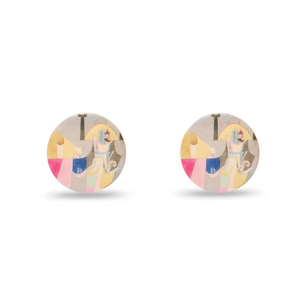 THE MET X LELE KLEE BLACK COLUMNS IN A LANDSCAPE BUTTON EARRINGS | LELE SADOUGHI