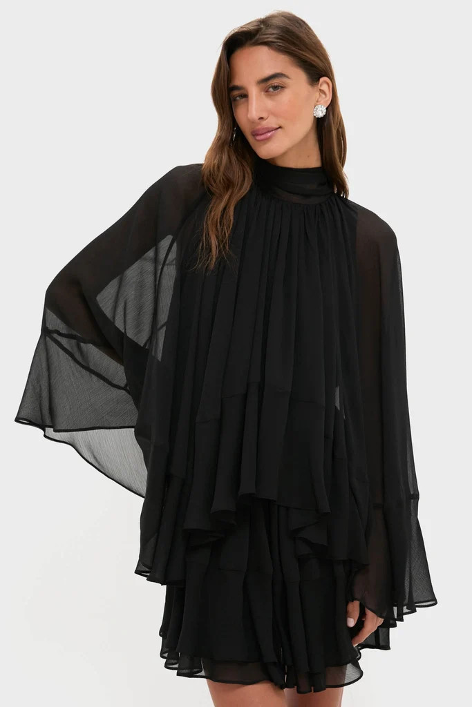 Black Cape Chiffon Mayfield Dress | Tuckernuck (US)