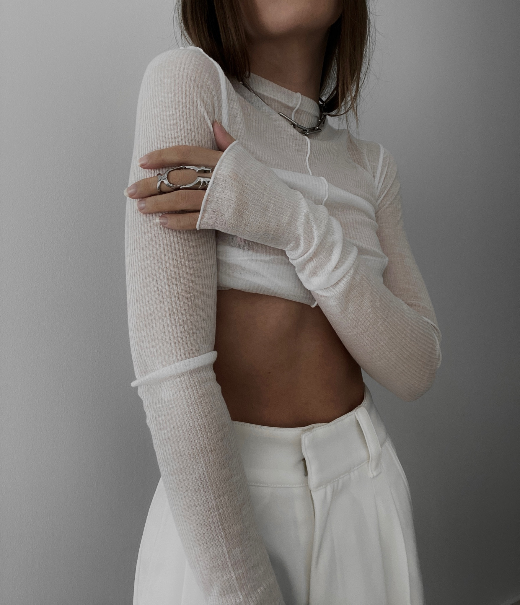 Sheer fabric top and white tailored trousers🤍 

#LTKstyletip #LTKFind #LTKeurope