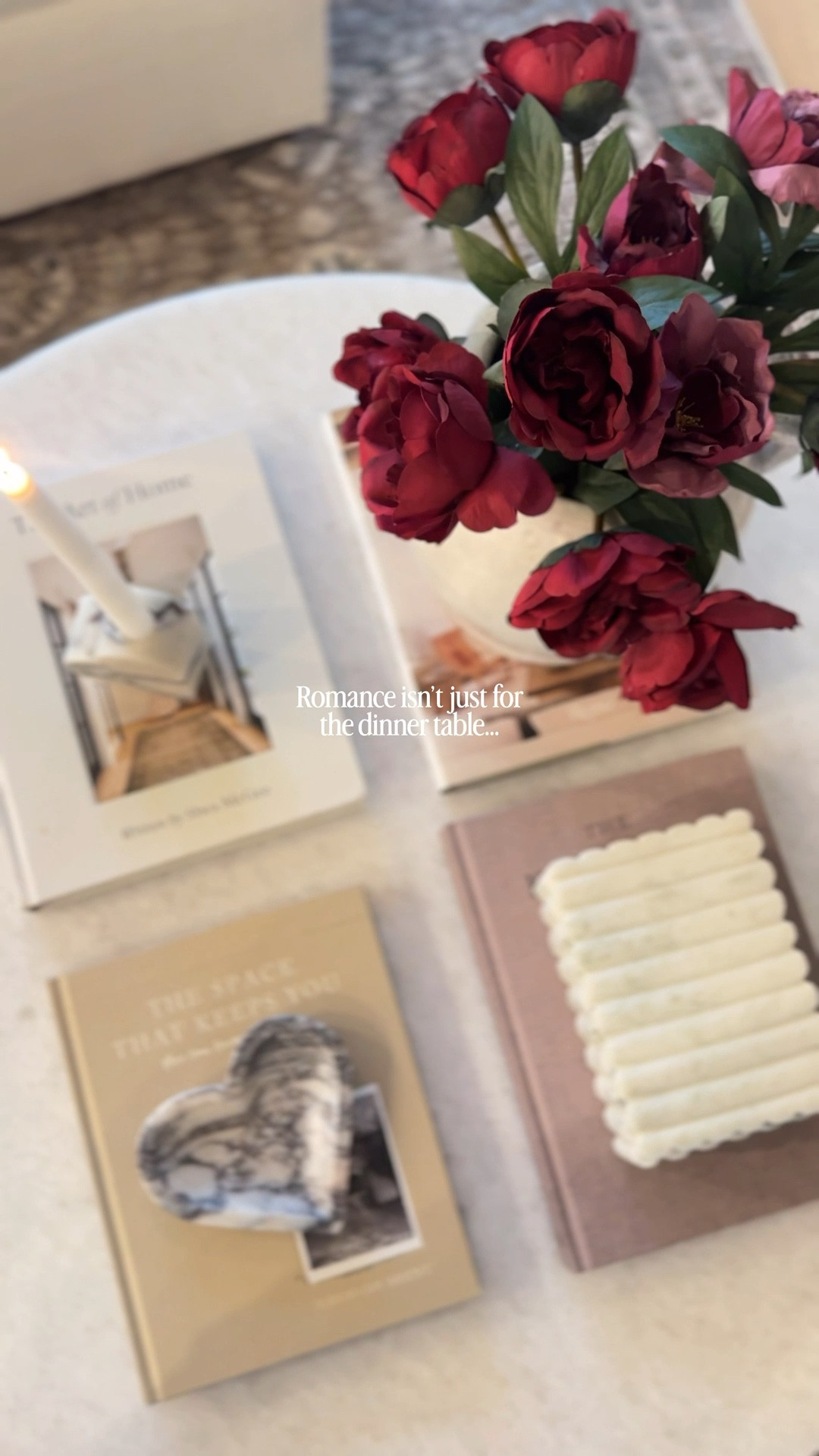 Valentines coffee table! Roses, & marble hearts for a touch of love and neutral vibes! 

#LTKSaleAlert #LTKHome