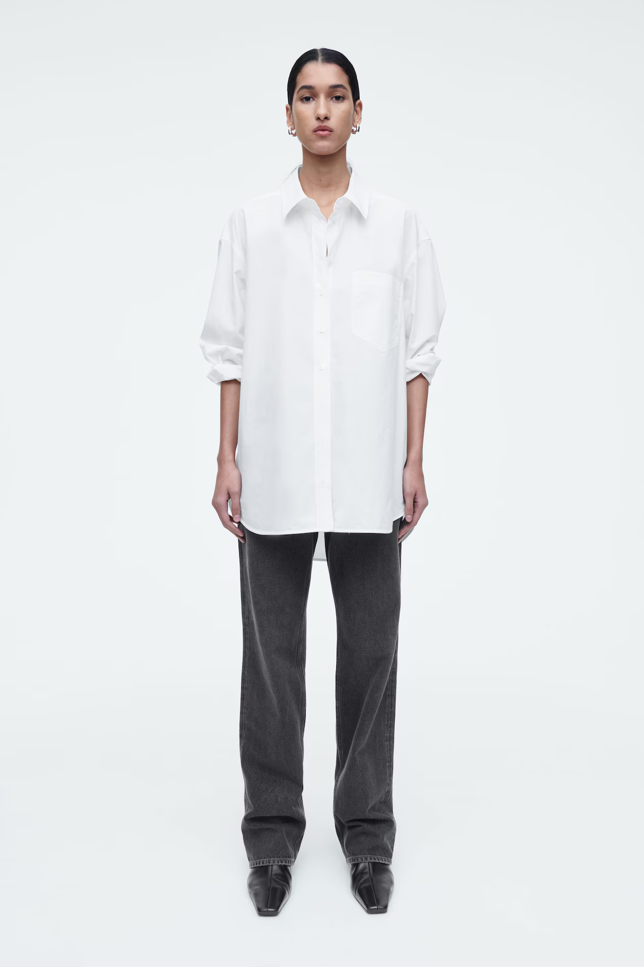 COLUMN STRAIGHT-LEG JEANS - FADED BLACK | COS US | COS (EU)