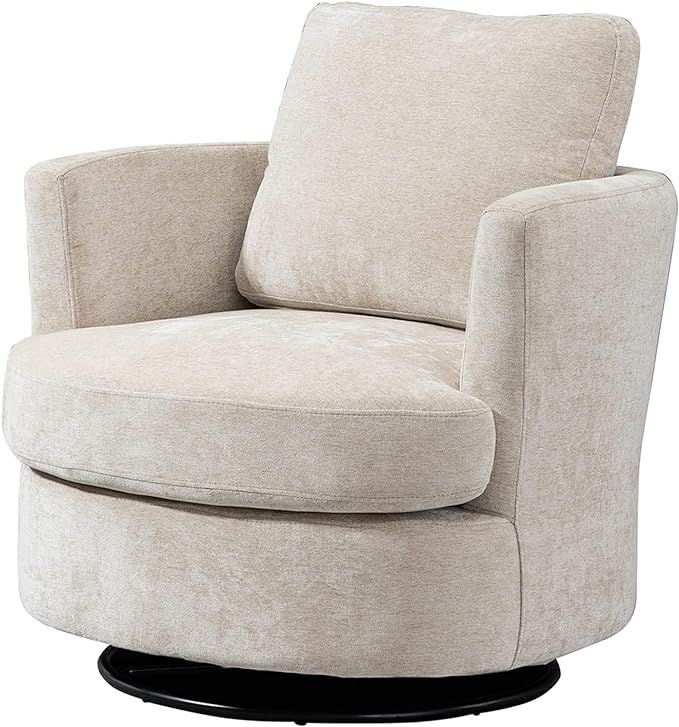 ODUWA Swivel Barrel Chair,31.9" W Modern Round Accent Arm Chairs Upholstered Comfy 360 Degree Swi... | Amazon (US)