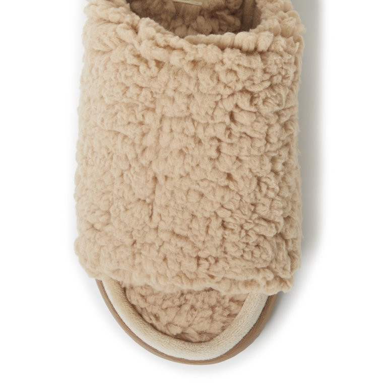Dearfoams Cozy Comfort  Women's Teddy Slide Slippers - Walmart.com | Walmart (US)