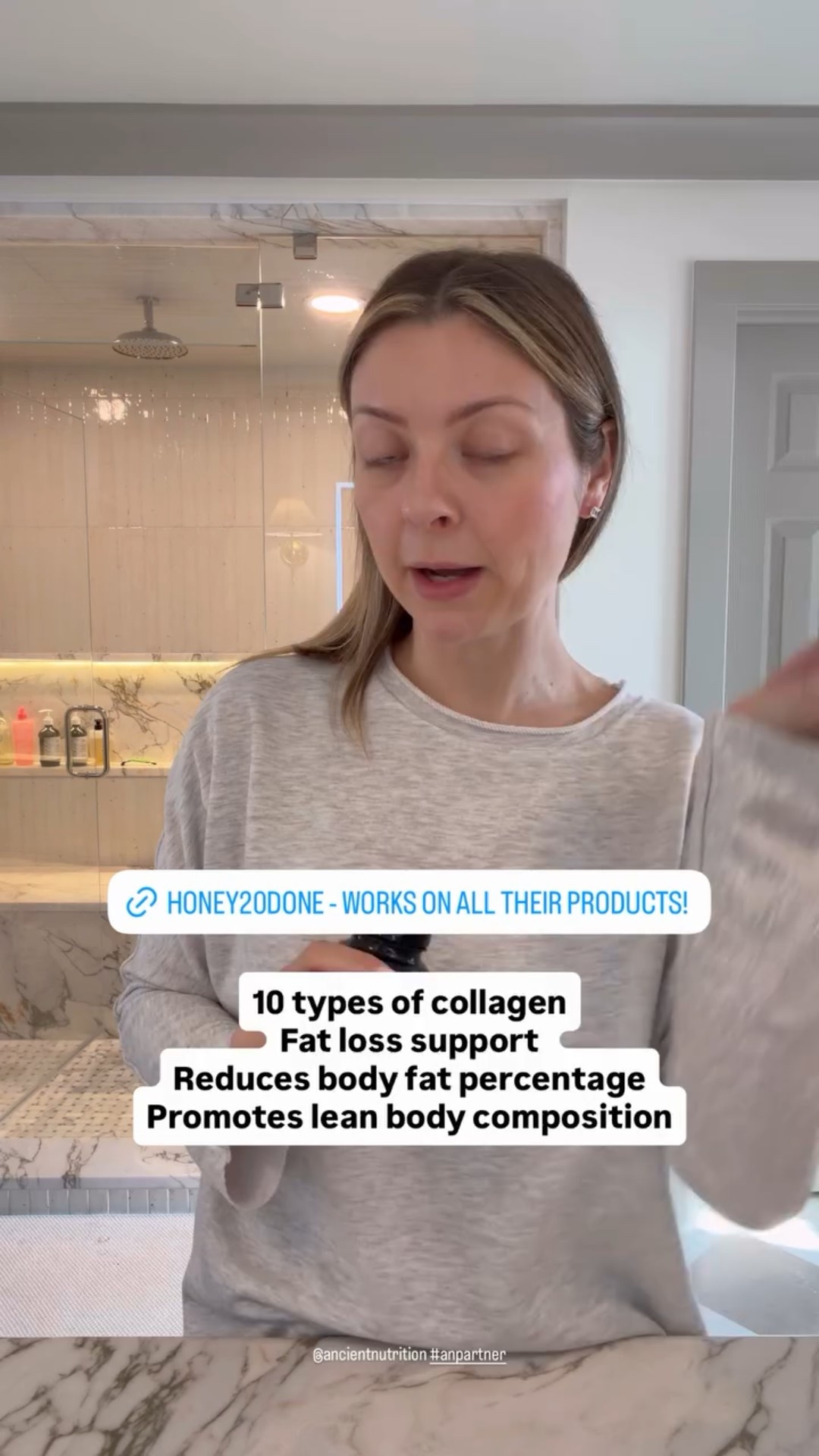 @ancientnutrition #anpartner 10 types of collagen
Fat loss support 
Reduces body fat percentage
Promotes lean body composition