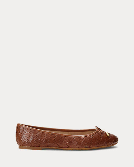 Jayna Woven Leather Flat | Ralph Lauren (UK)