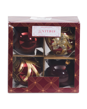 Made In Poland 4pk Handmade Glass Ornaments | TJ Maxx