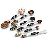 6-Piece Magnetic Measuring Spoon Set - Stainless Steel Stackable Dual Sided Nesting Teaspoon to Tablespoon For Dry & Liquid Ingredients, Stylish, Rustproof & Easy-to-Clean - NutriChef,Silver | Amazon (US)