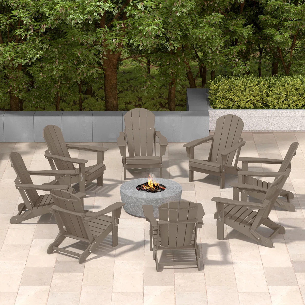 Shawnna Foldable Outdoor Adirondack Chair (Set of 8) | Wayfair North America