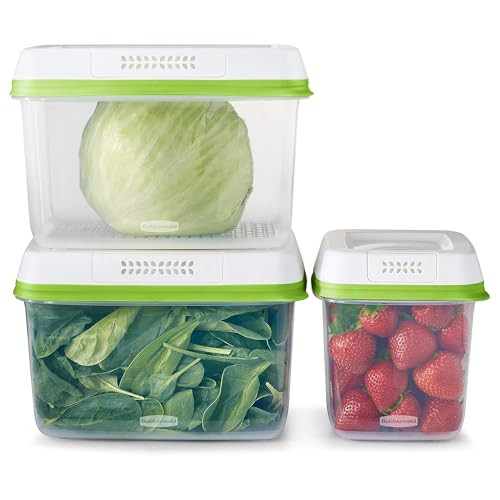 Rubbermaid FreshWorks Produce Saver, Medium and Large Storage Containers, 6 Piece Set | Amazon (US)