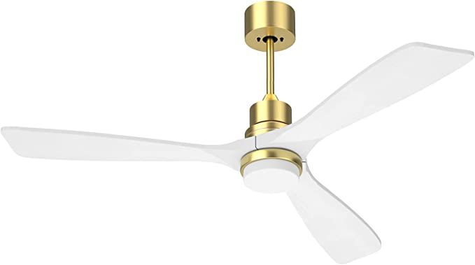 CLUGOJ White Ceiling Fan with Dimmable LED Lights 52" Ceiling Fan with Controller Modern Solid Wo... | Amazon (US)