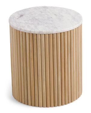 Marble Top Fluted Accent Table | Global Home | Marshalls | Marshalls