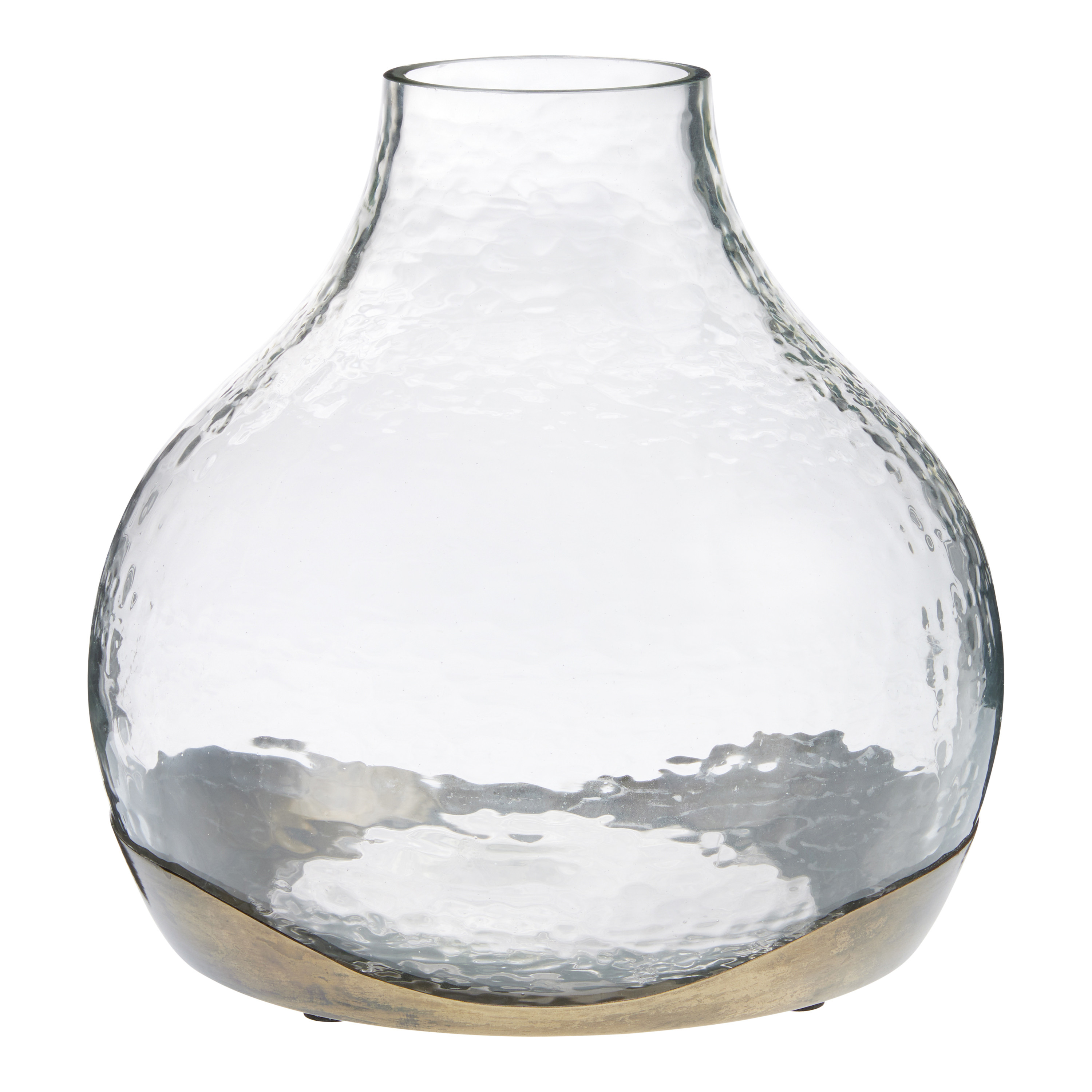 Hammered Glass Vase with Antique Gold Base | World Market