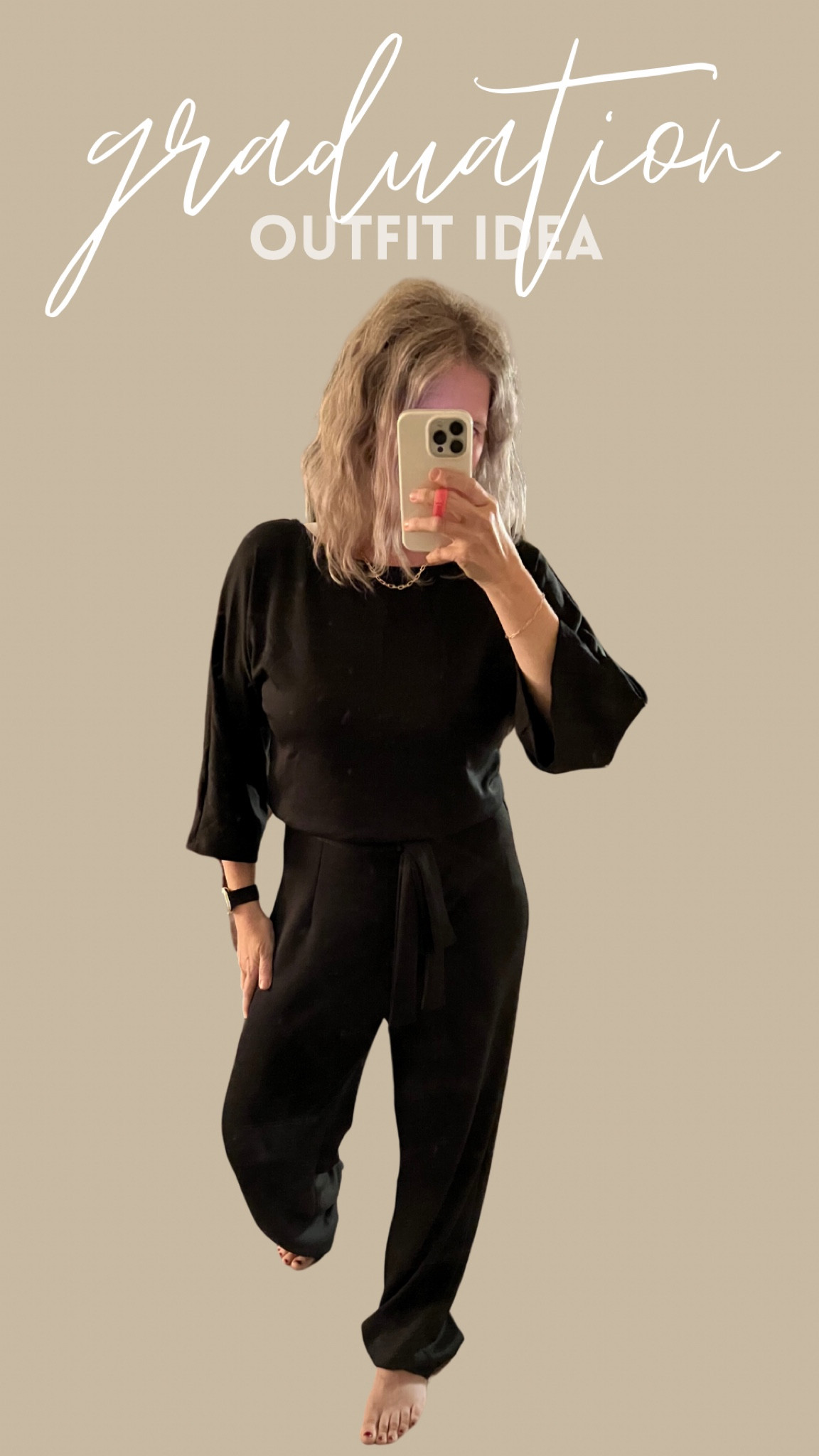 This 3/4 sleeve dressy jumpsuit has wide legs & a belt.  It was the perfect outfit for my son’s graduation ceremony- dressy, but light weight & very stylish! 

Accessories:
Apple Watch Series 9, 45mm
Braided watch band
Large paperclip necklace

Everything is linked💋

#LTKFindsUnder100 #LTKSaleAlert