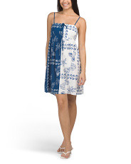 Linen Blend Shell Palm Print Mini Dress | Vacation Shop | Marshalls | Marshalls