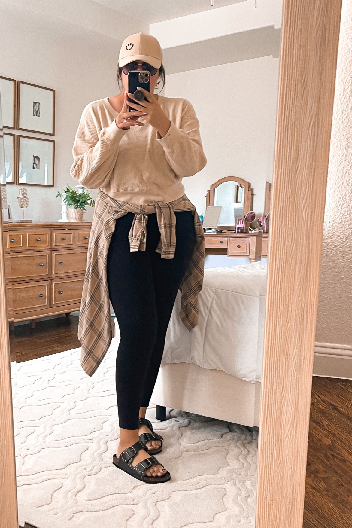 Loving these Walmart studded sandals 
Comfy casual fall outfit 
Flannel, leggings, cropped waffle top, plaid, fall outfit inspo

#LTKcurves #LTKsalealert #LTKSeasonal