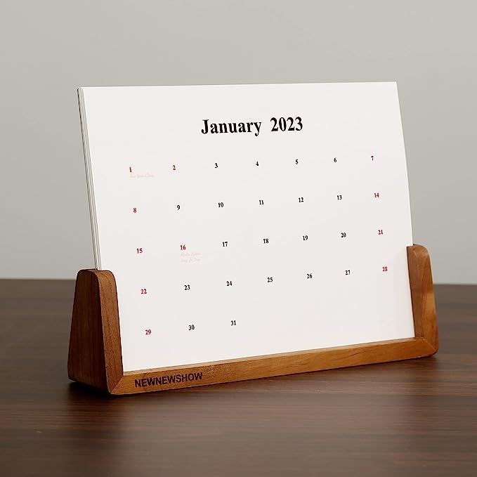 2022-2023 Desk Calendar with Stand 6x8inches 16 Months Desktop Decoration Calendar Walnut Wood Ba... | Amazon (US)