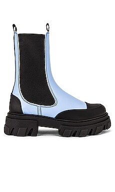 Ganni Mid Chelsea Boot in Placid Blue from Revolve.com | Revolve Clothing (Global)