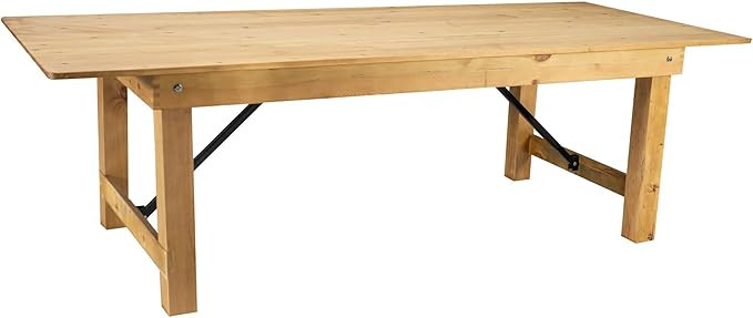 Flash Furniture HERCULES 8' x 40" Rectangular Antique Rustic Solid Pine Folding Farm Table, Light... | Amazon (US)