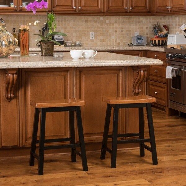 Pomeroy 24-inch Saddle Wood Counter Stool (Set of 2) by Christopher Knight Home | Bed Bath & Beyond