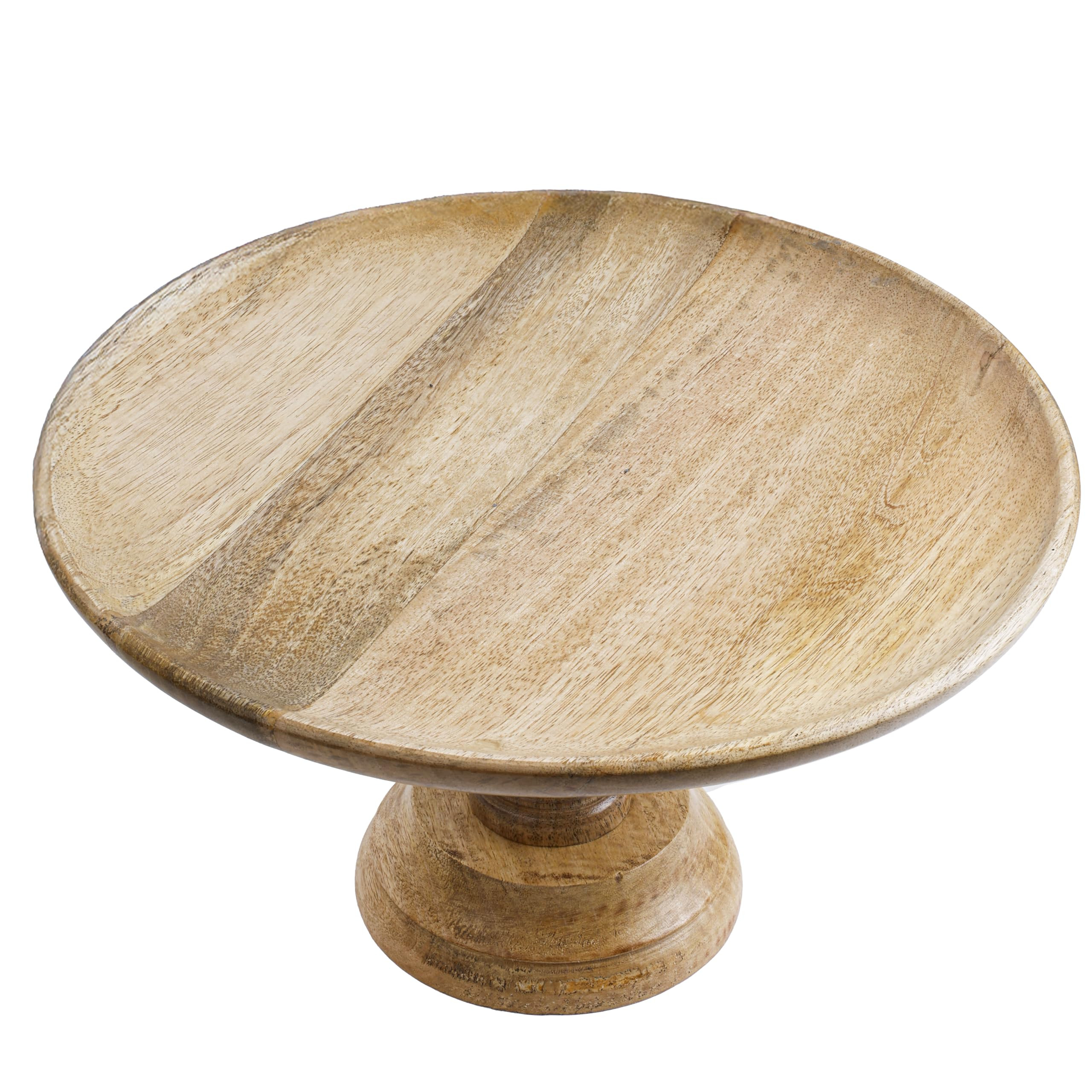 Rustic Wooden Cake Stand, Pedestal Design, Natural Wood | Amazon (US)