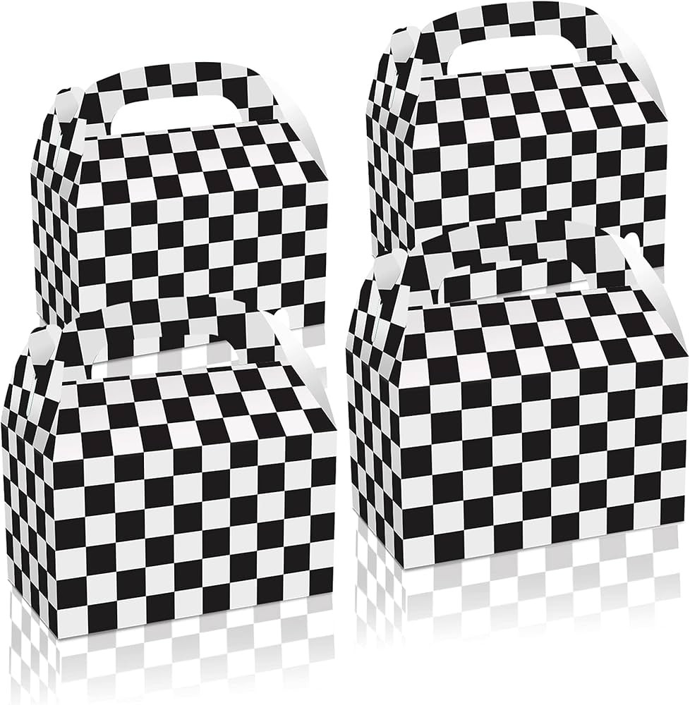 SINGOMON 12PCS Racing Party Goodie Boxes Black and White Checker Gift Boxes Racing Car Treat Boxe... | Amazon (CA)