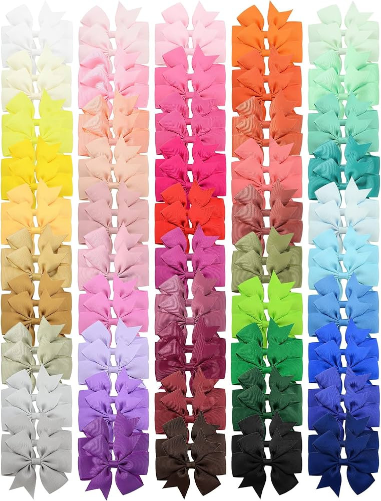 Choicbaby 3 Inch Hair Bows for Girls Grosgrain Ribbon Toddler Hair Accessories with Alligator Cli... | Amazon (US)