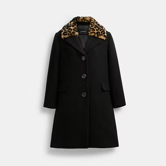 Wool Coat With Shearling Collar | Coach (US)