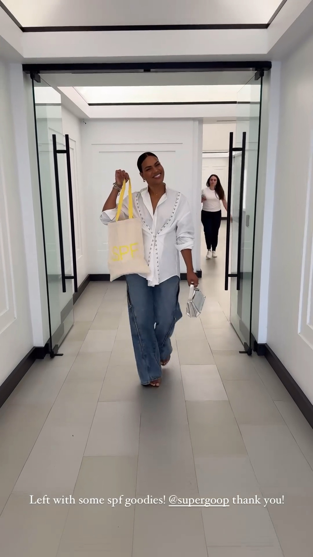 NYFW OOTD: barrel jean, white button down - linked similar, clear heels, metallic handbag & some supergoop goodies! 

#LTKStyleTip #LTKNYFW #LTKOver40